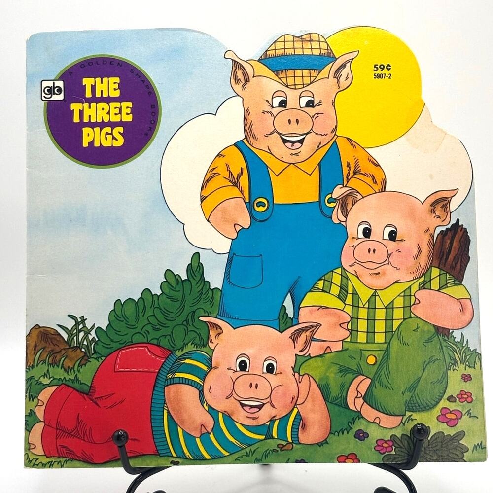 Vintage 1980 The Three Pigs, A Golden Shape Book, 9th Printing, PB